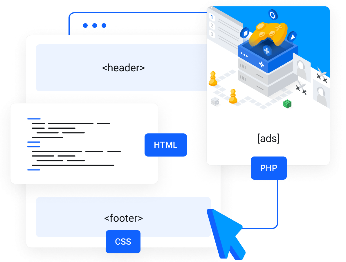 WordPress Hosting - Einfache benutzerdefinierte Codefragmente.